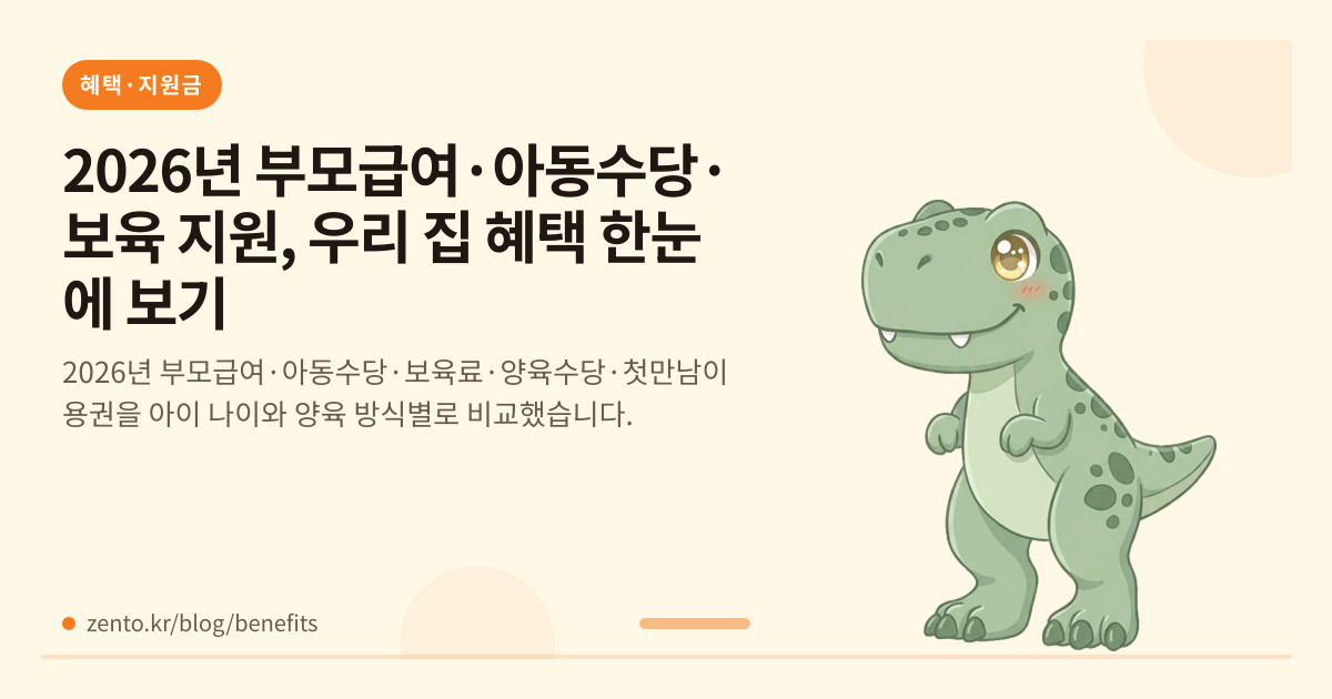 2026년 부모급여·아동수당·보육 지원, 우리 집 혜택 한눈에 보기